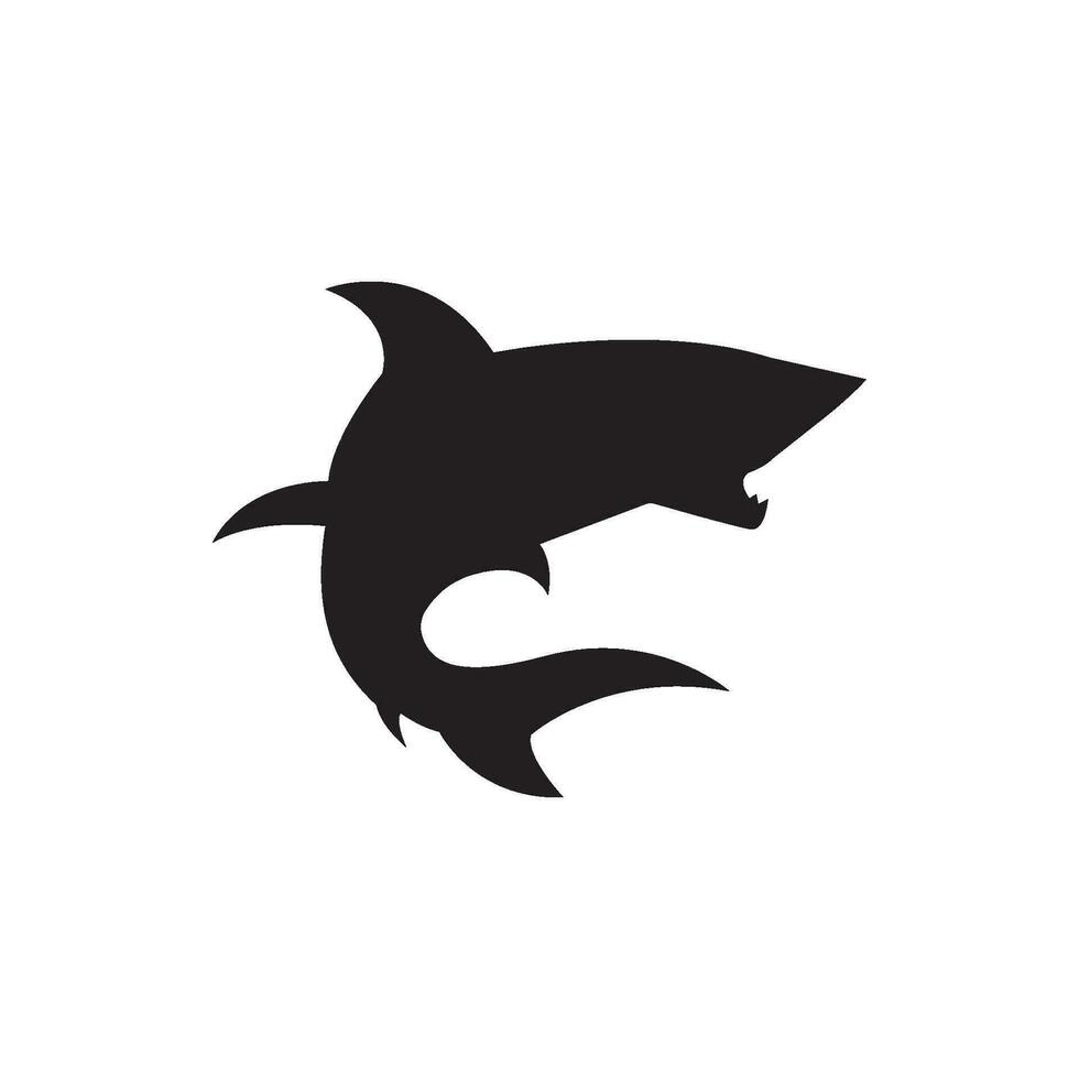 Tubarão logotipo ícone, desenho vetor ilustração