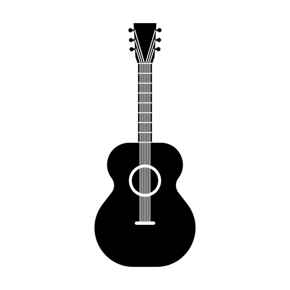 guitarra Preto vetor ícone isolado em branco fundo