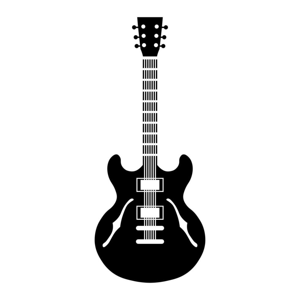 elétrico guitarra Preto vetor ícone isolado em branco fundo