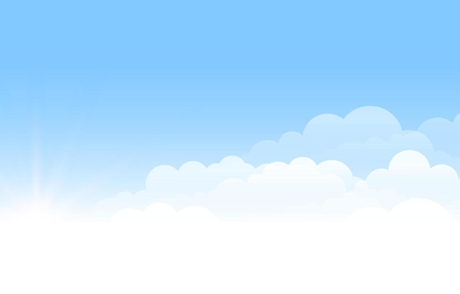 fundo de céu azul brilhante com nuvens vetor