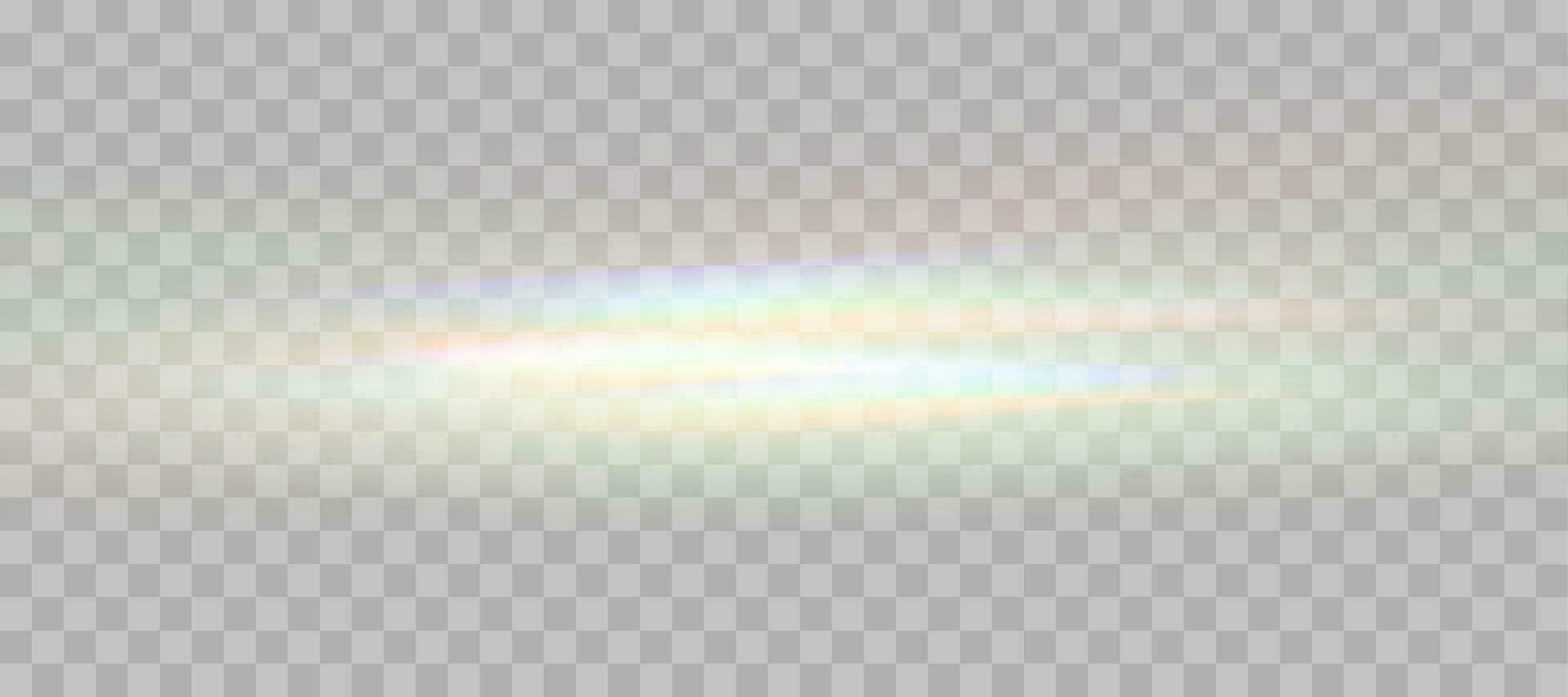 borrado arco Iris refração sobreposição efeito. luz lente prisma efeito. holográfico reflexão, cristal flare vazamento sombra overlay. vetor abstrato ilustração.
