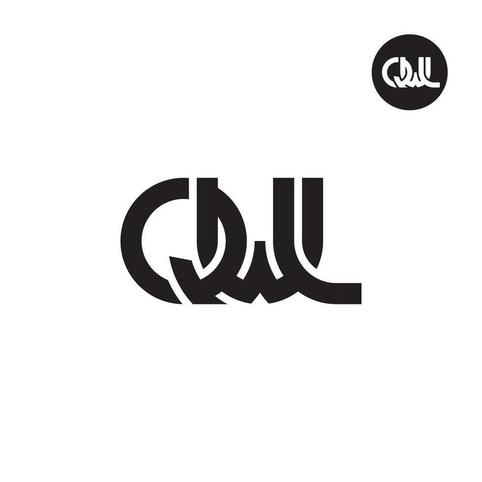 carta qwl monograma logotipo Projeto vetor