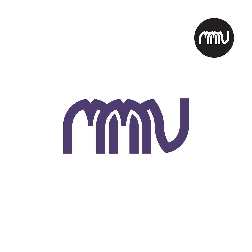 carta mmn monograma logotipo Projeto vetor