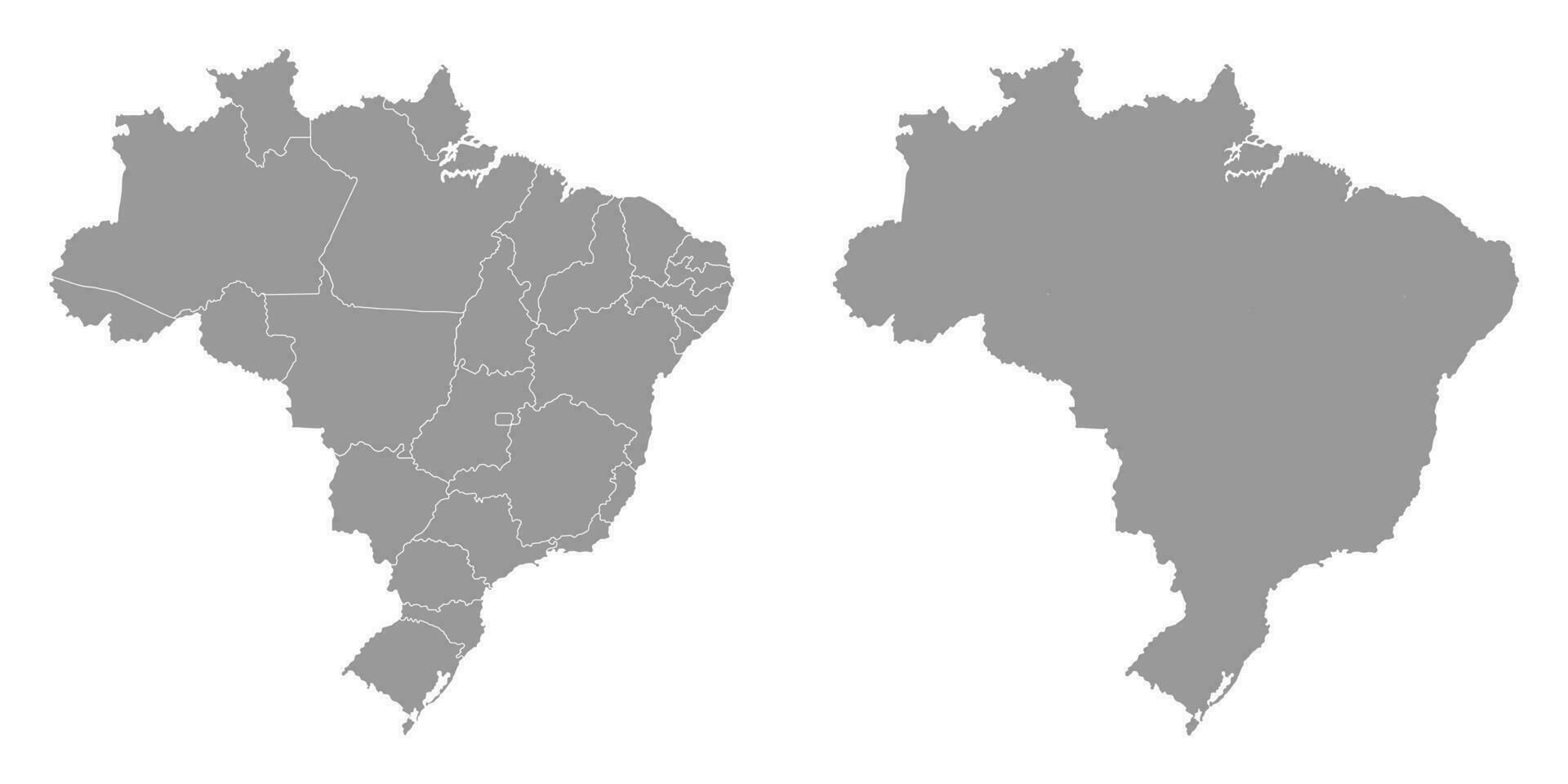 Brasil cinzento mapa com estados. vetor ilustração.