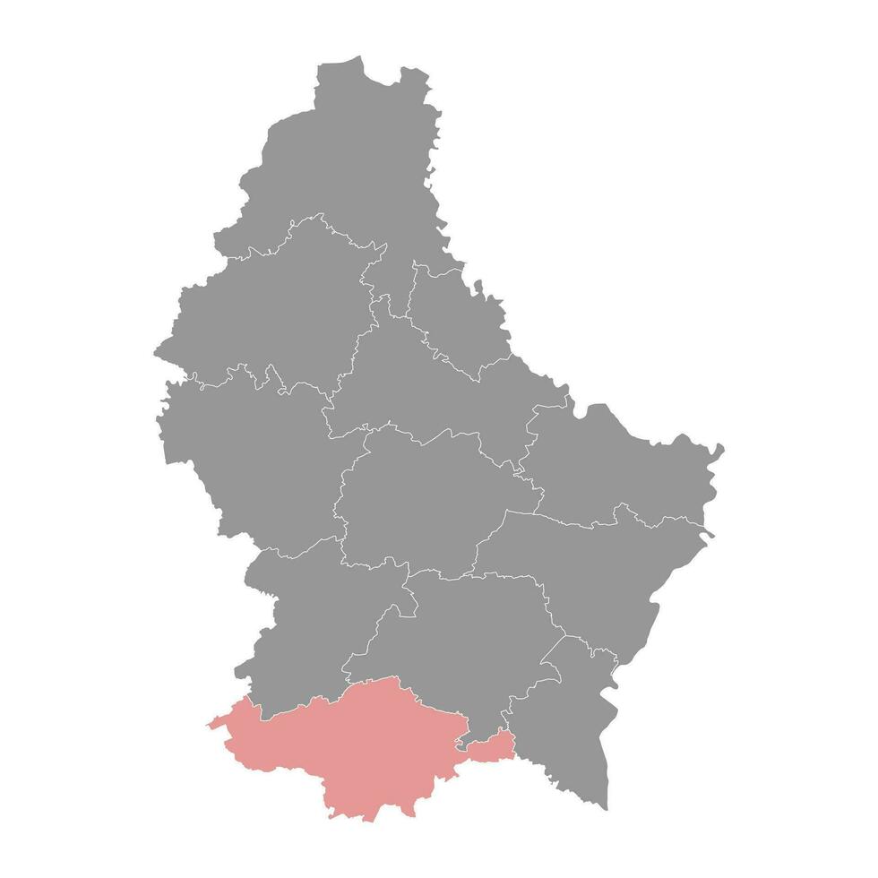 esch sur alzete Cantão mapa, administrativo divisão do Luxemburgo. vetor ilustração.