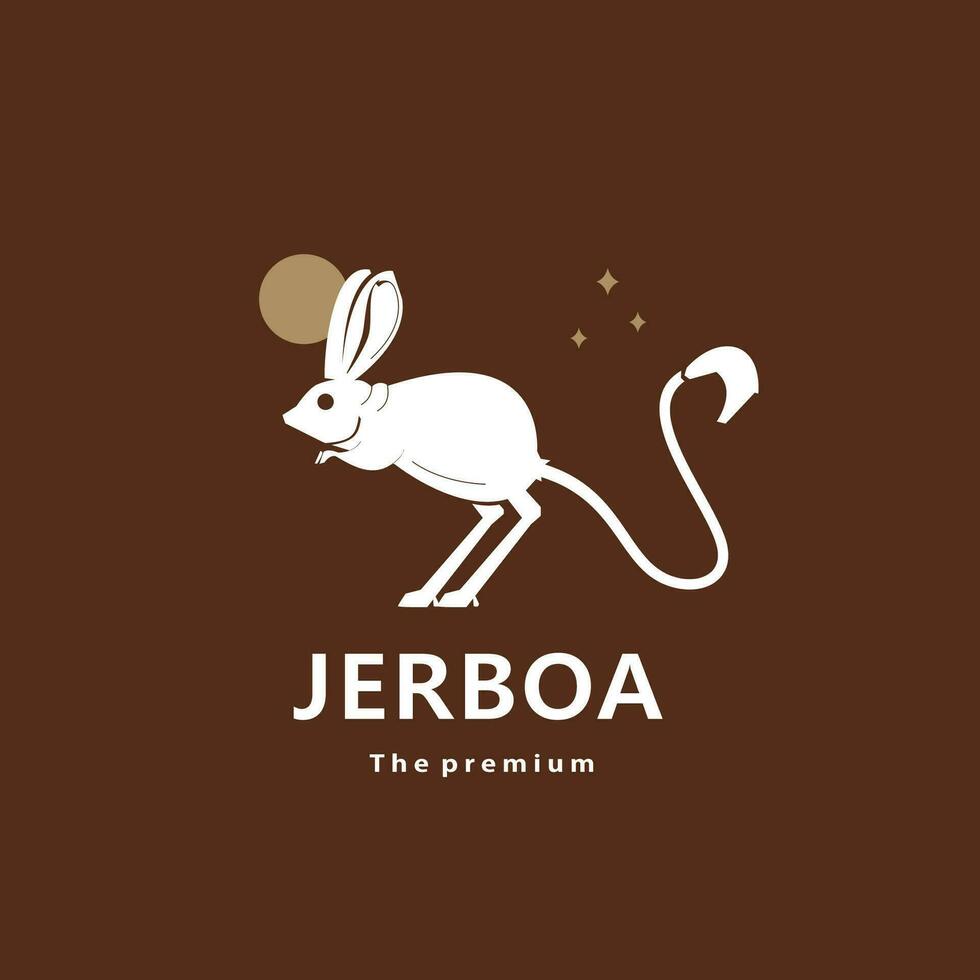 animal jerboa natural logotipo vetor ícone silhueta retro hipster