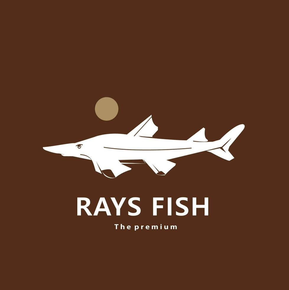 animal raios peixe natural logotipo vetor ícone silhueta retro hipster
