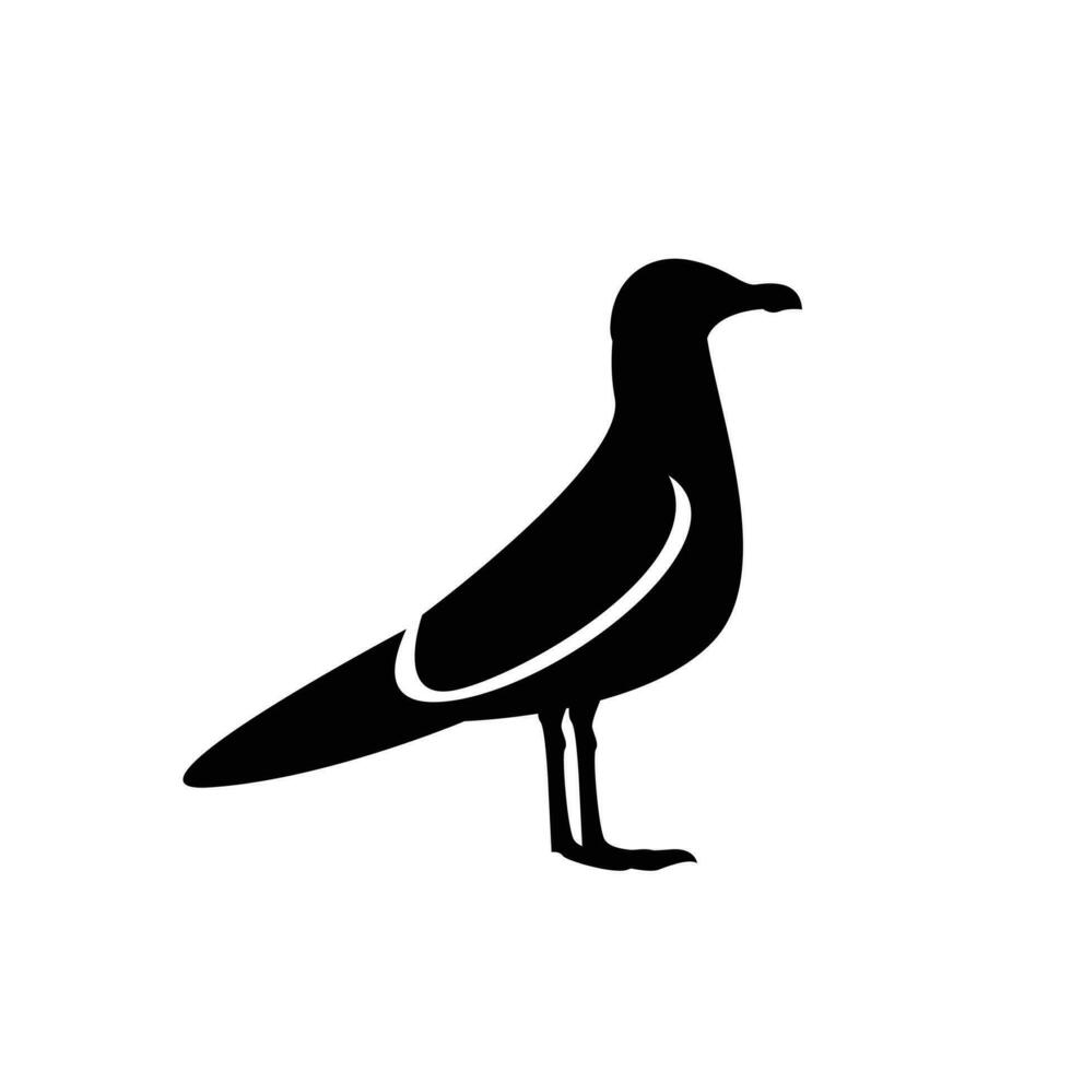 gaivota silhueta Preto branco logotipo ícone Projeto vetor