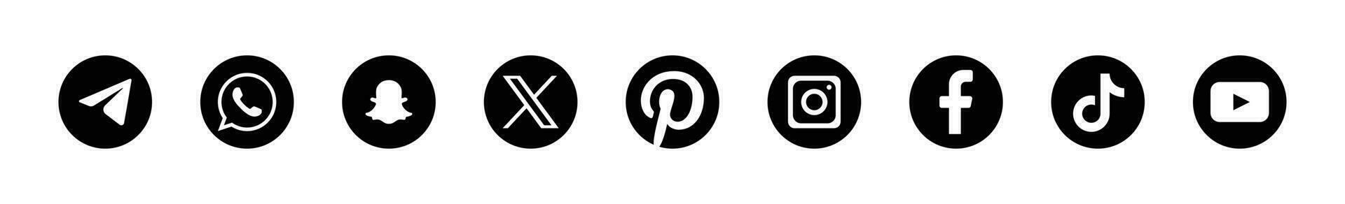 principal social meios de comunicação marca logotipos - ícones para Facebook, Instagram, Twitter, Youtube vetor