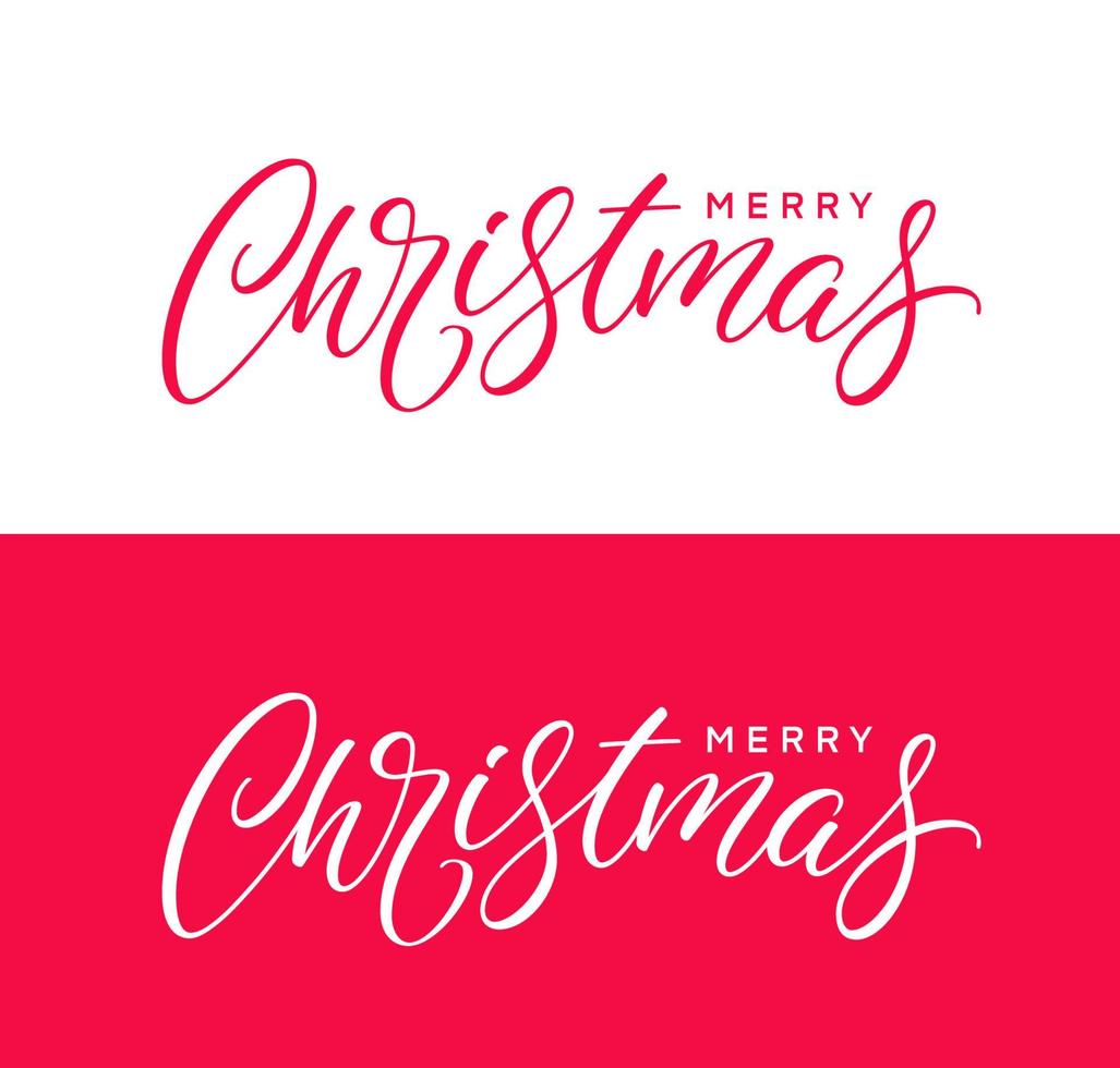 texto caligráfico de férias manuscritas de Natal. design de tipografia de vetor de Natal para cartão postal, banner, cartaz. letras de mão de feliz Natal.