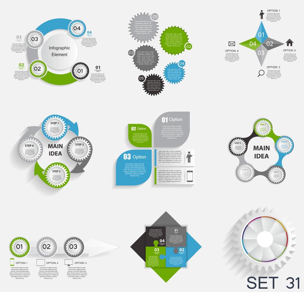 coleção de modelos de infográfico para negócios vetor illustra