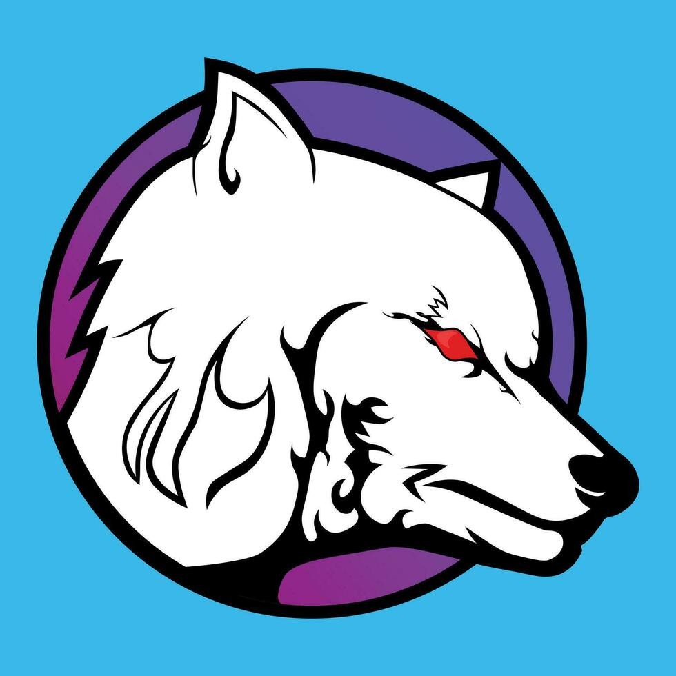 mal branco Lobo jogos logotipo vetor