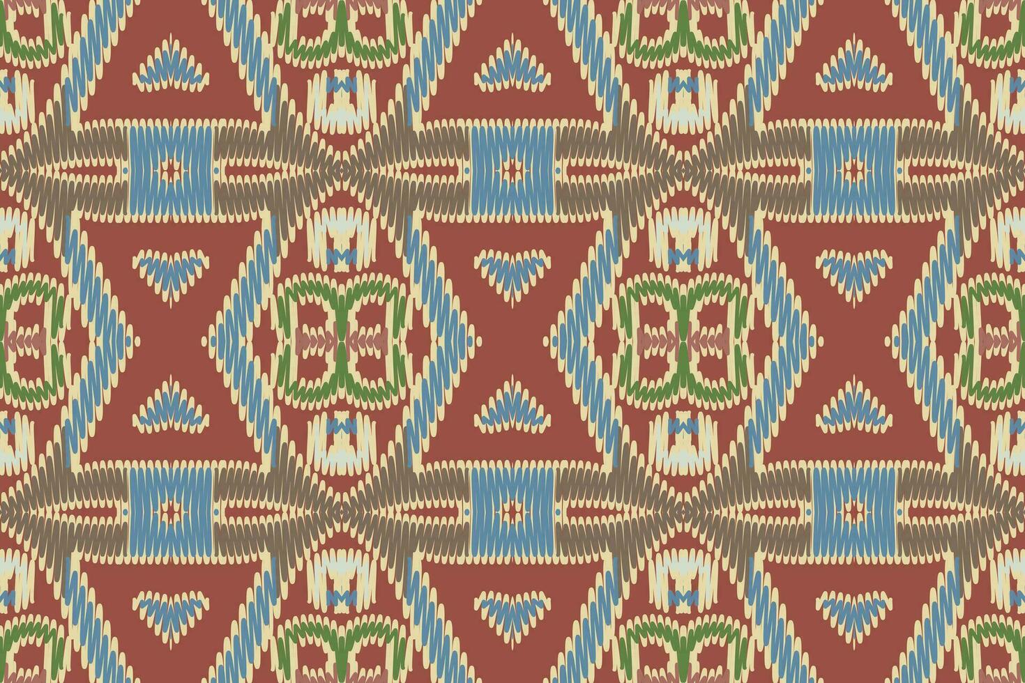 dupatta padronizar desatado nativo americano, motivo bordado, ikat bordado vetor Projeto para impressão tapeçaria floral quimono repetir padronizar laço espanhol motivo