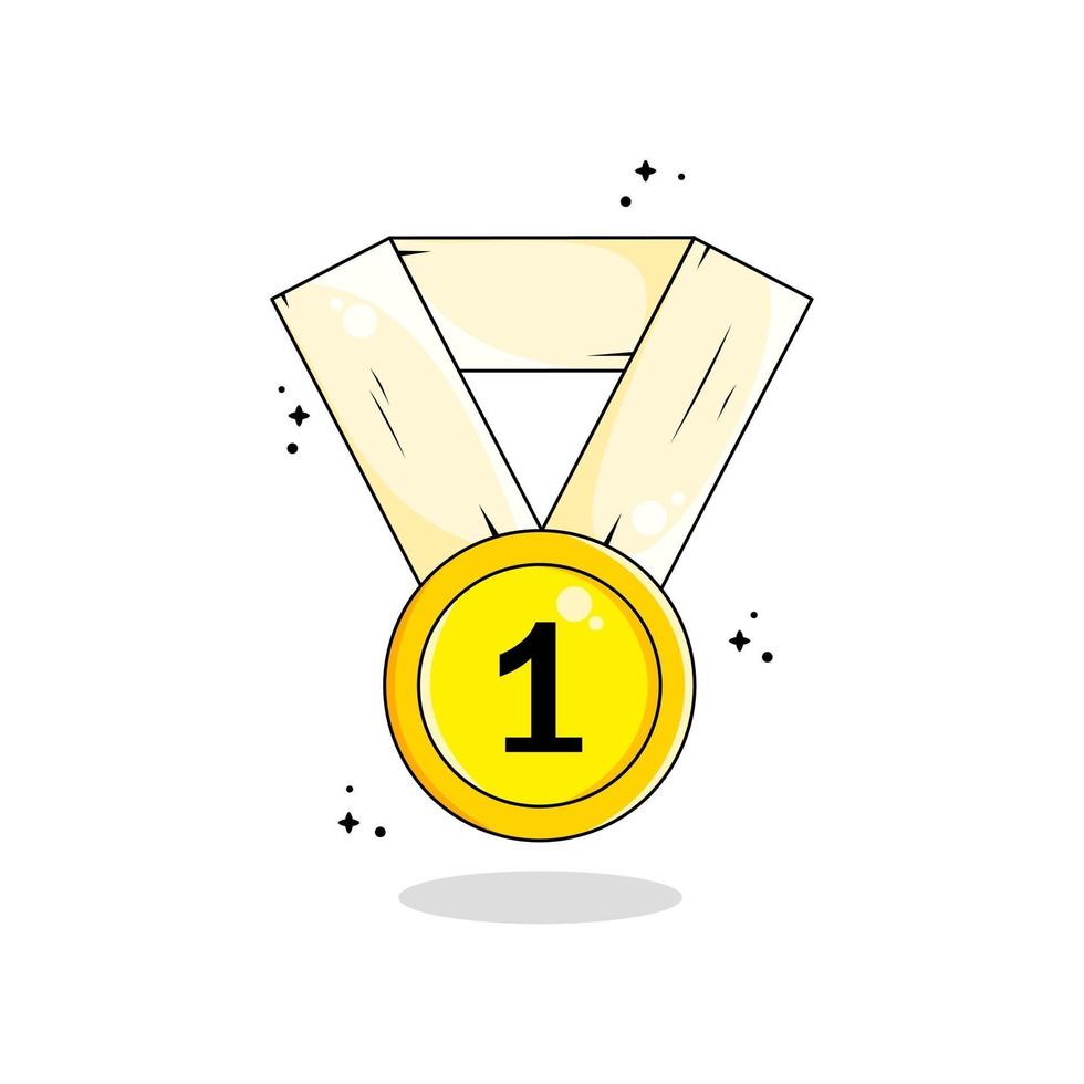 ilustração da medalha de ouro design plano vetor