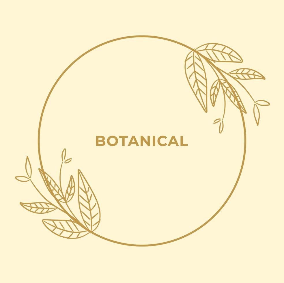 design de logotipo vintage floral botânico em moldura para negócios, cartaz, convite, produto vetor