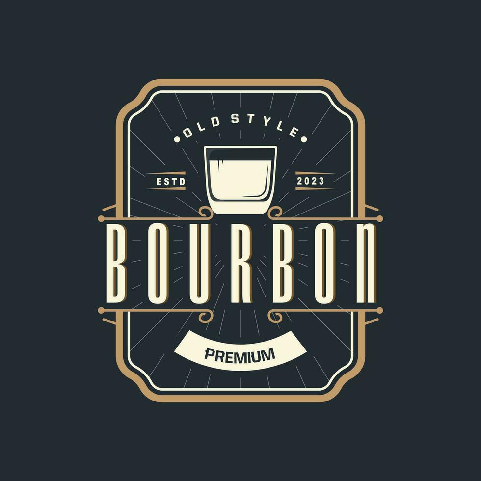 uísque logotipo, beber rótulo Projeto com velho retro vintage enfeite ilustração Prêmio modelo vetor