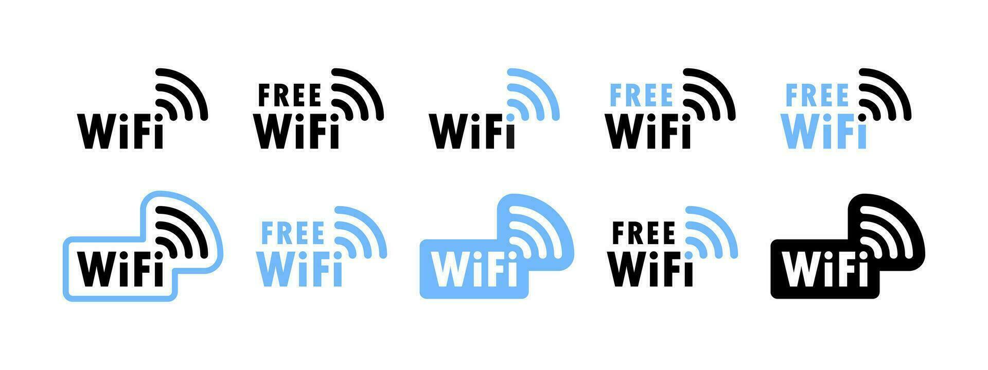 Wi-fi ícones. livre Wi-fi sinais. vetor ícones