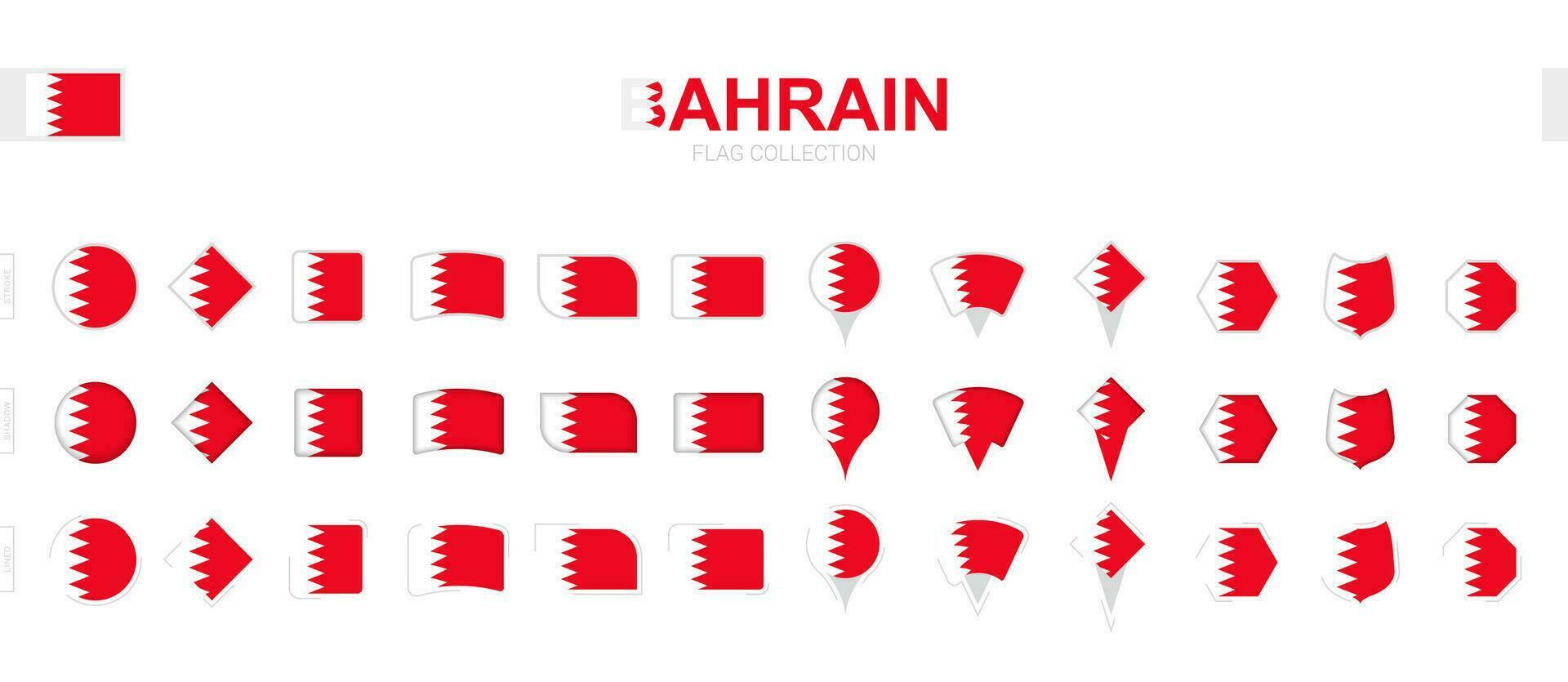ampla coleção do bahrain bandeiras do vários formas e efeitos. vetor