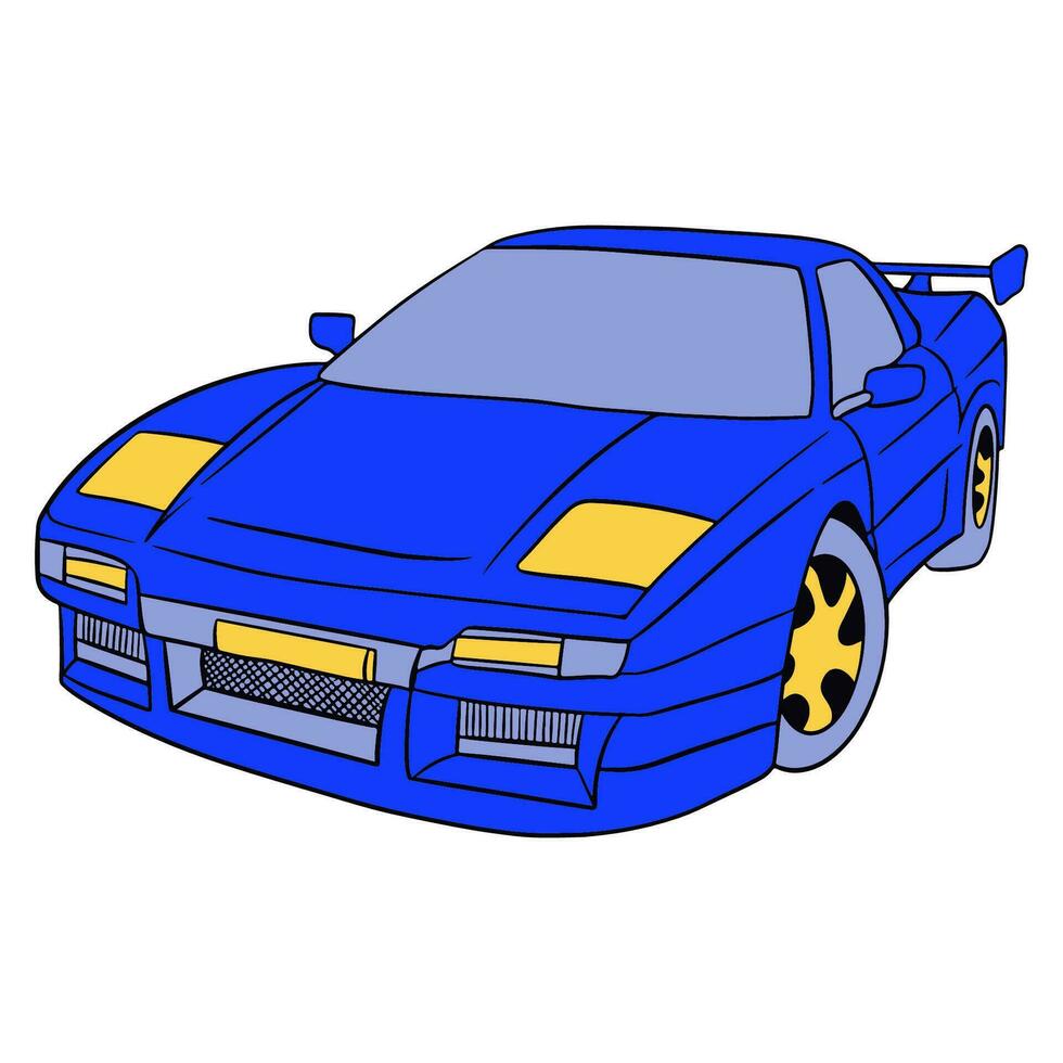 Super-carro desenhado à mão ilustração vetor