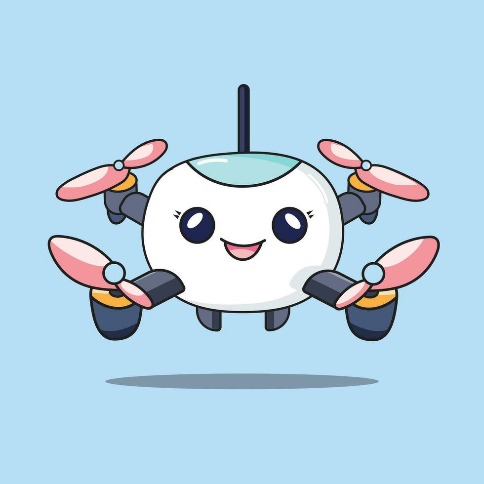 kawaii zangão Câmera vetor ilustração livre baixar . zangão Câmera vetor.drone desenho animado