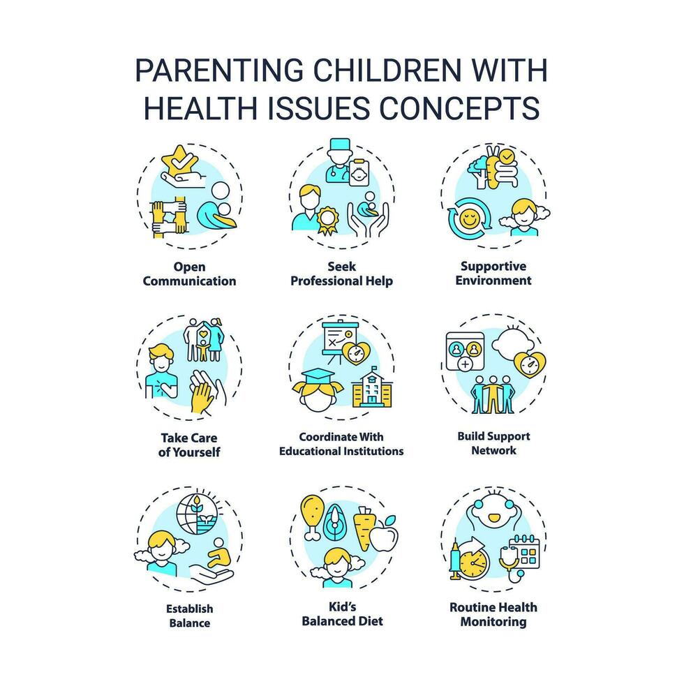 2d editável ícones conjunto representando parentalidade crianças conceitos, isolado vetor, fino linha colorida ilustração. vetor