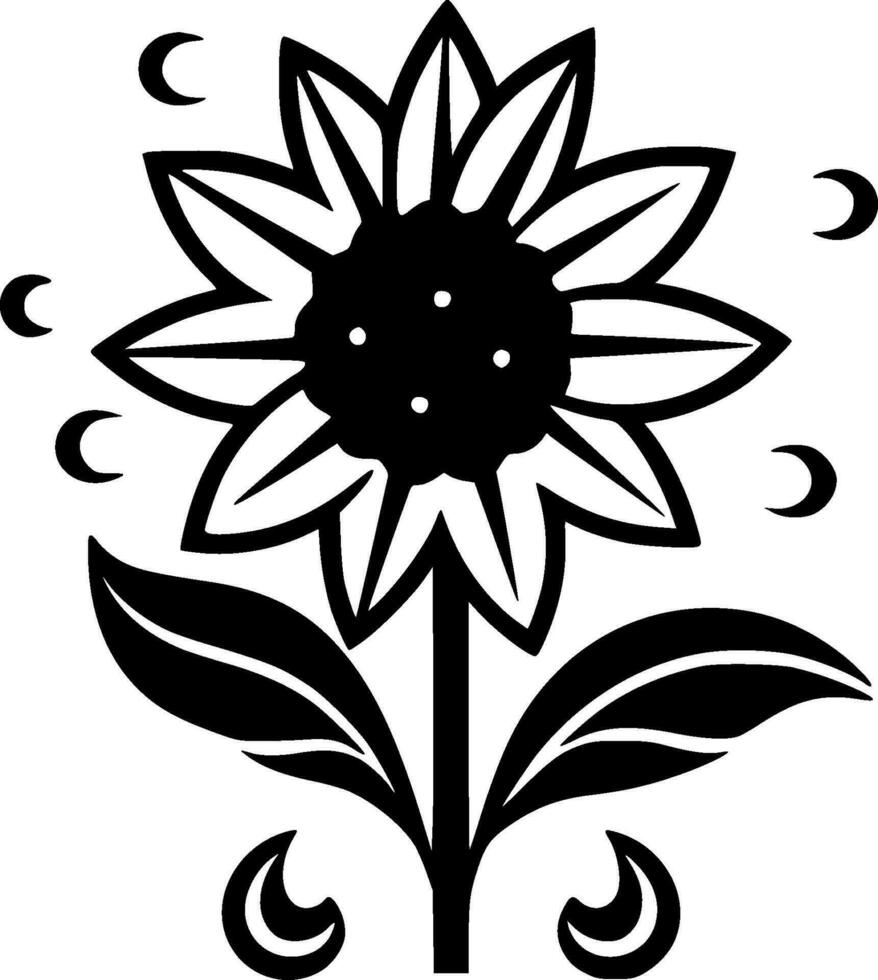 flor, minimalista e simples silhueta - vetor ilustração