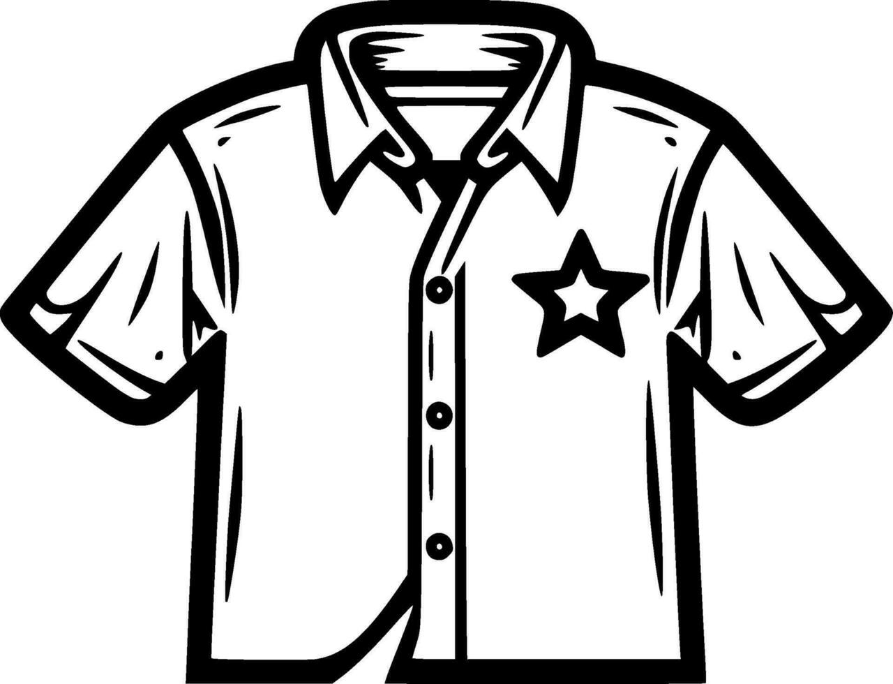 camisa - Preto e branco isolado ícone - vetor ilustração