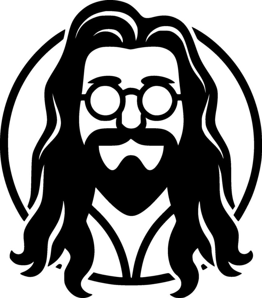 hippie - minimalista e plano logotipo - vetor ilustração