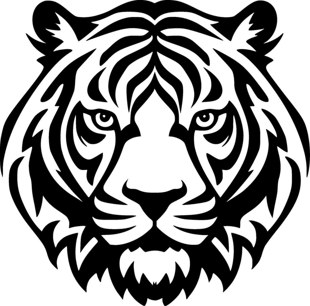 tigre, Preto e branco vetor ilustração