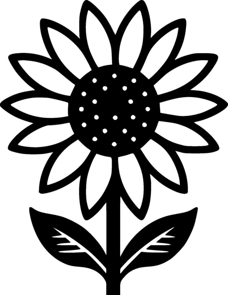 flor, Preto e branco vetor ilustração