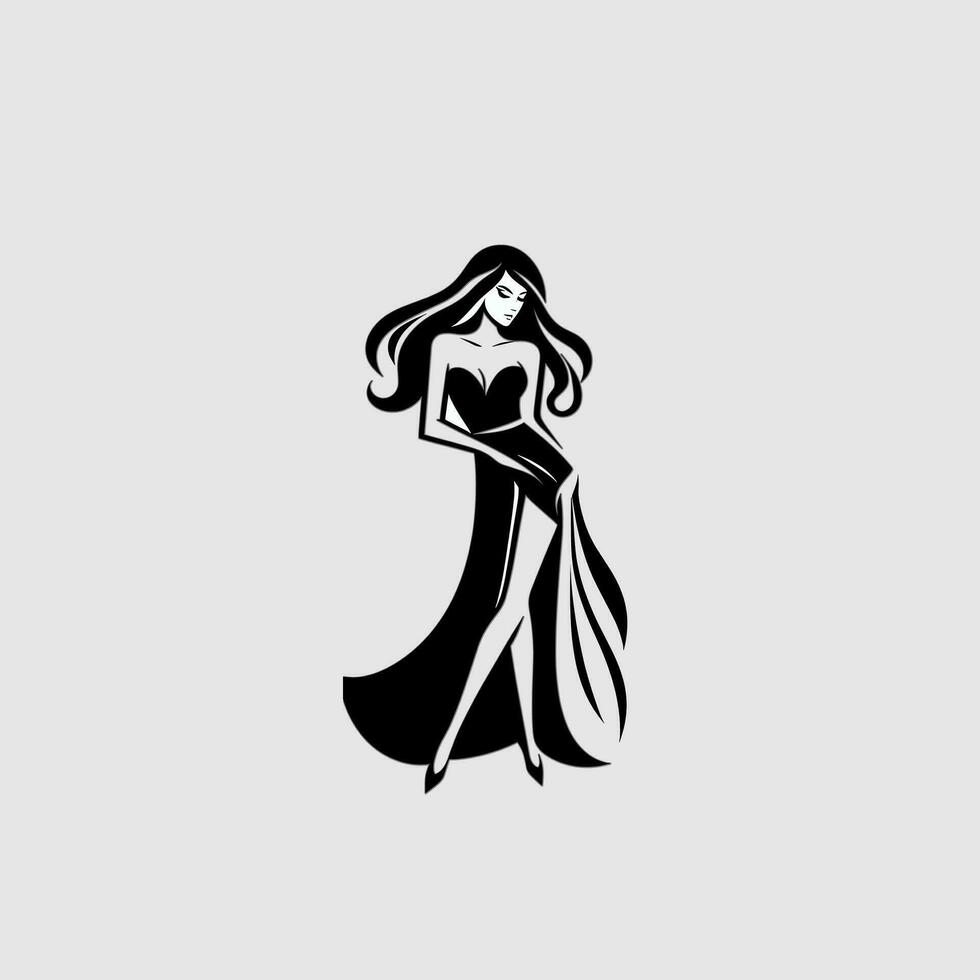 minimalista e moderno moda meninas logotipo vetor