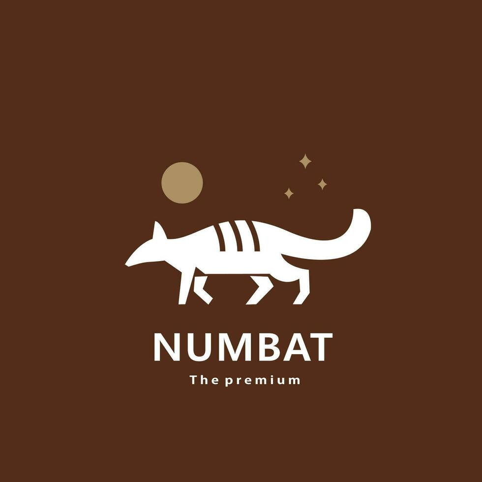 animal numbat natural logotipo vetor ícone silhueta retro hipster