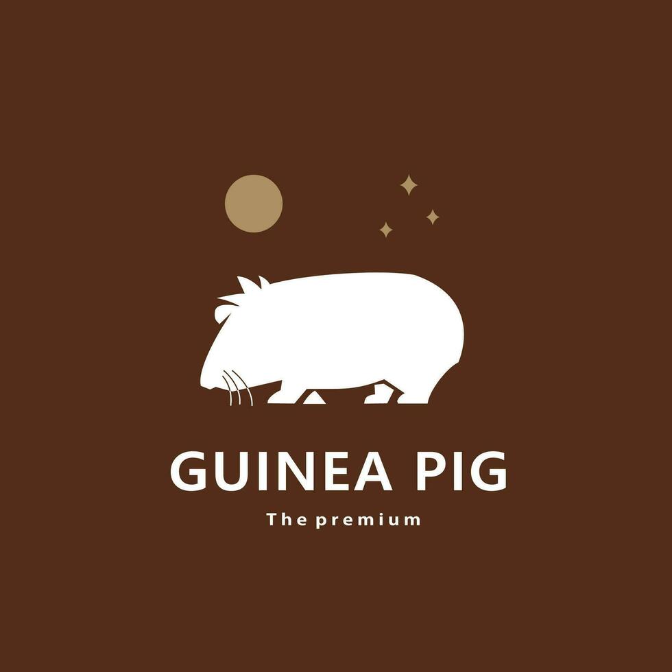 animal Guiné porco natural logotipo vetor ícone silhueta retro hipster