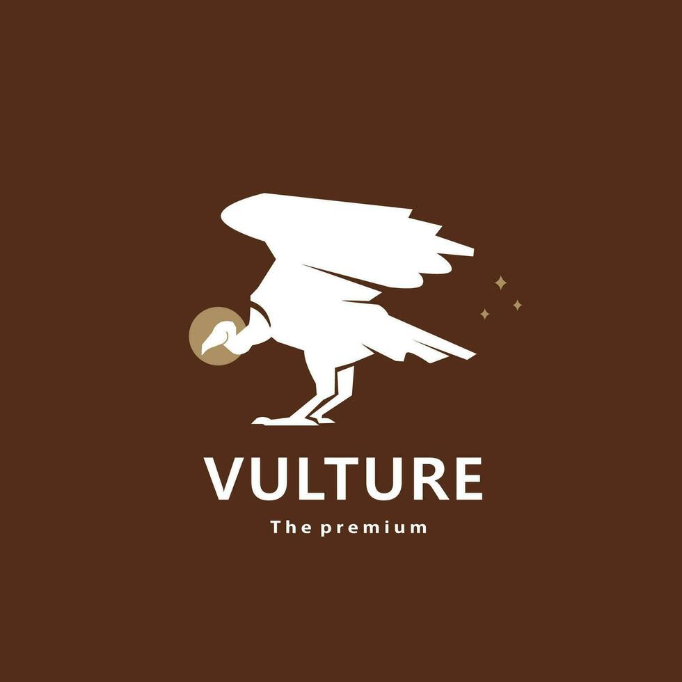 animal abutre natural logotipo vetor ícone silhueta retro hipster