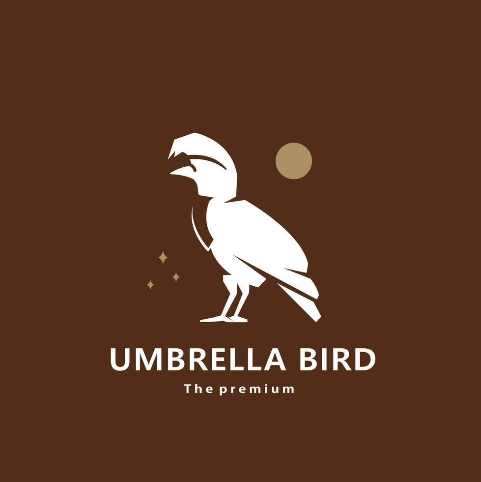 animal guarda-chuva pássaro natural logotipo vetor ícone silhueta retro hipster
