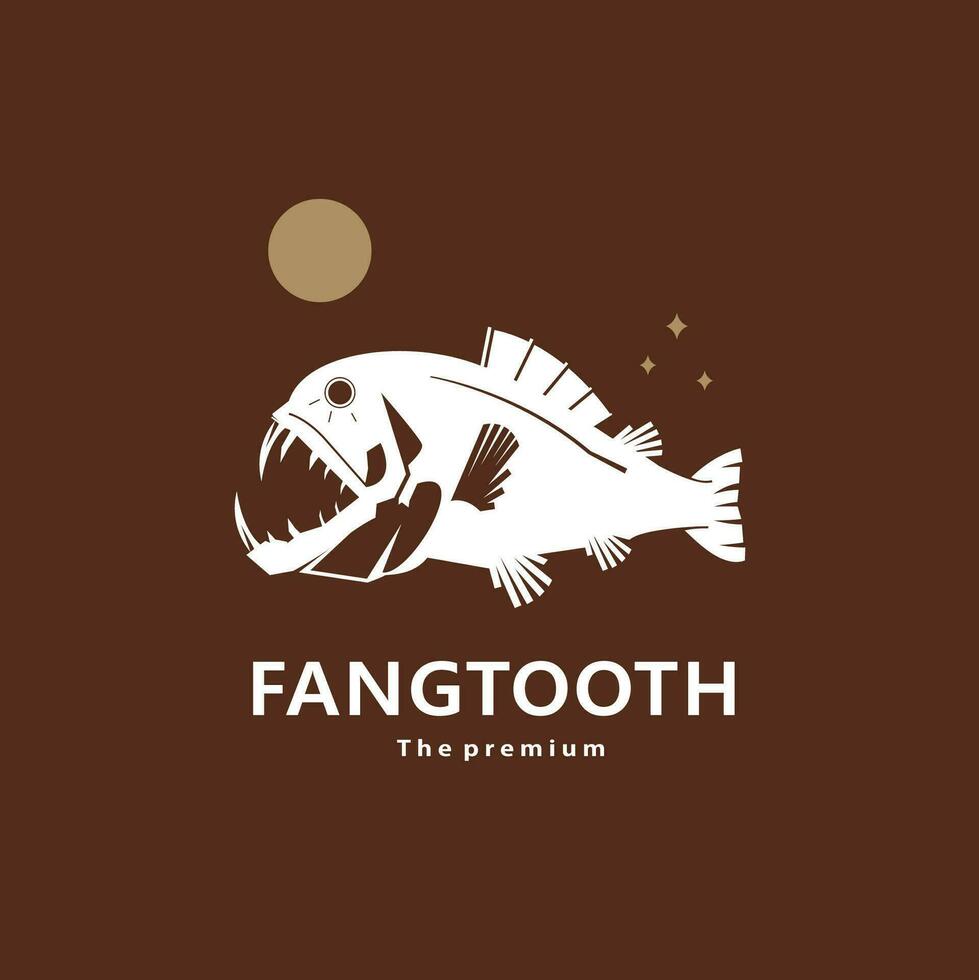 animal fangtooth natural logotipo vetor ícone silhueta retro hipster