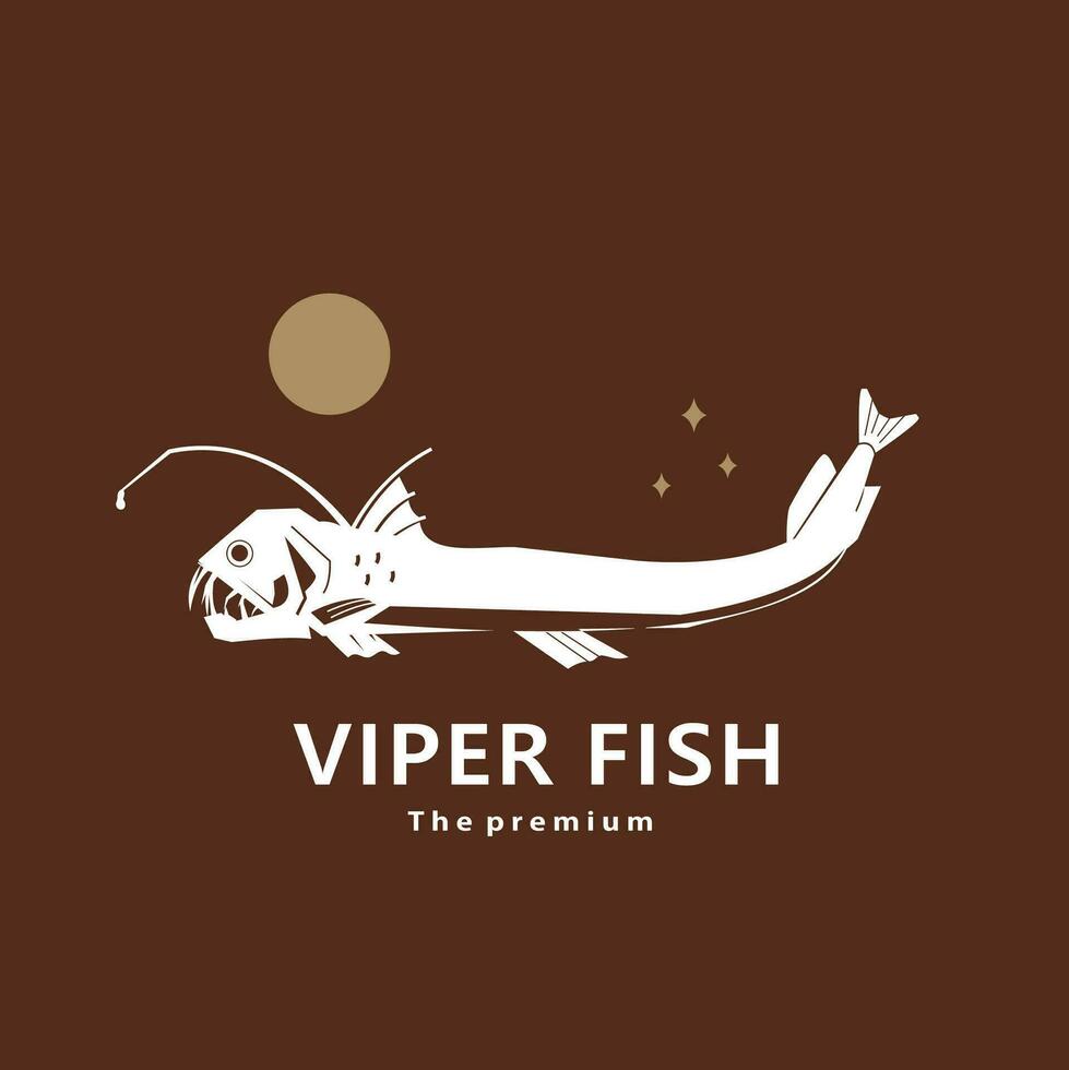 animal víbora peixe natural logotipo vetor ícone silhueta retro hipster