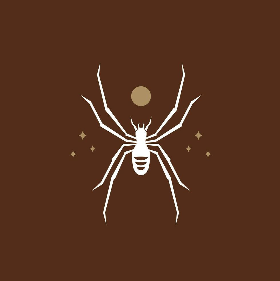 animal aranha natural logotipo vetor ícone silhueta retro hipster