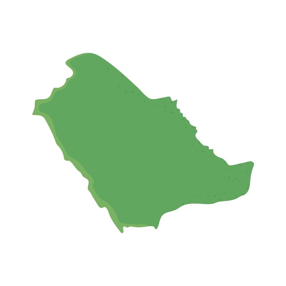 silhueta mapa da Arábia Saudita vetor