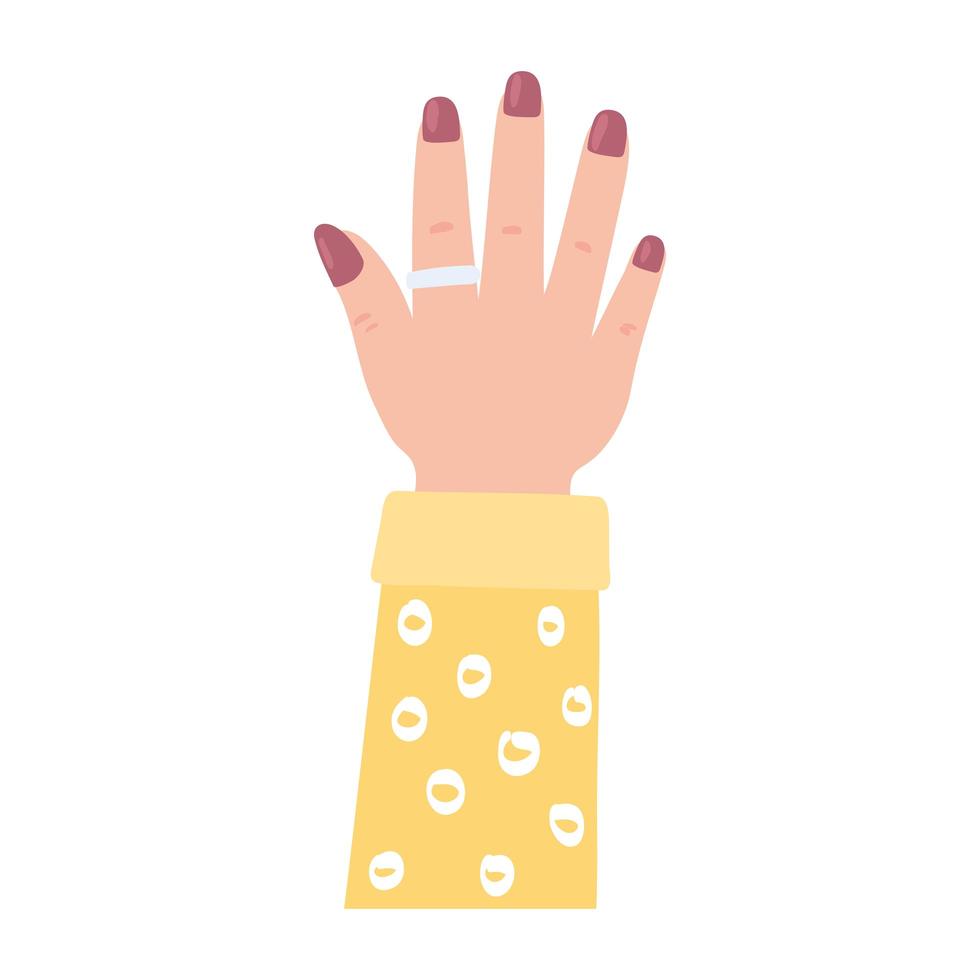 mão feminina com manicure vetor