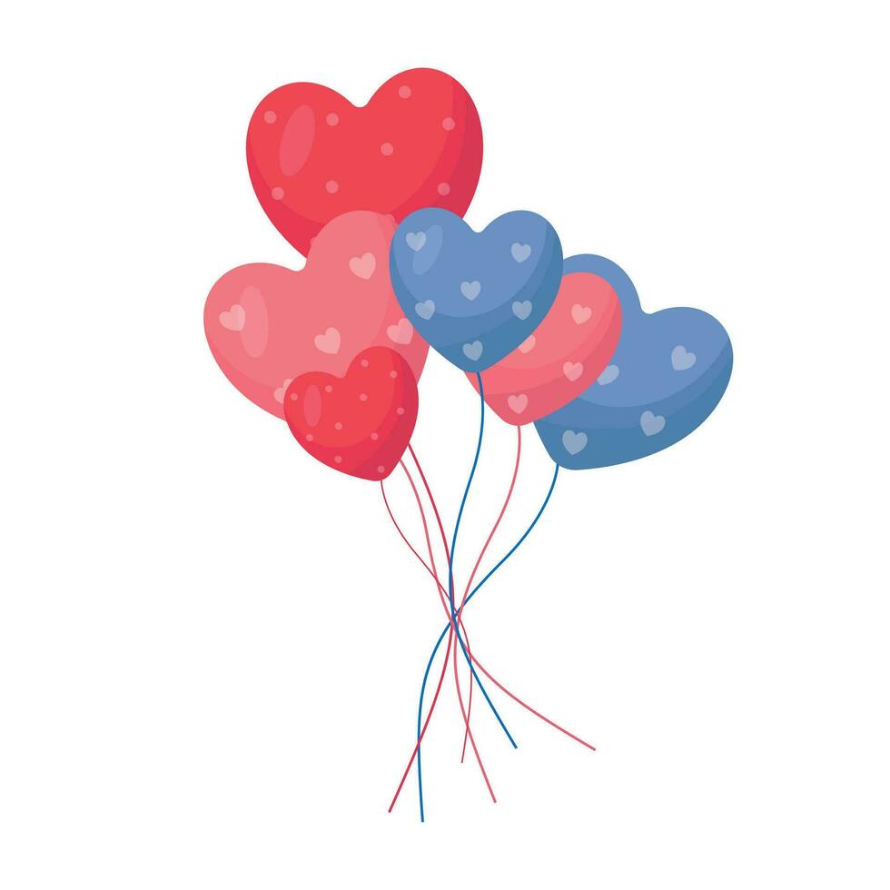 vetor balões coração em branco fundo