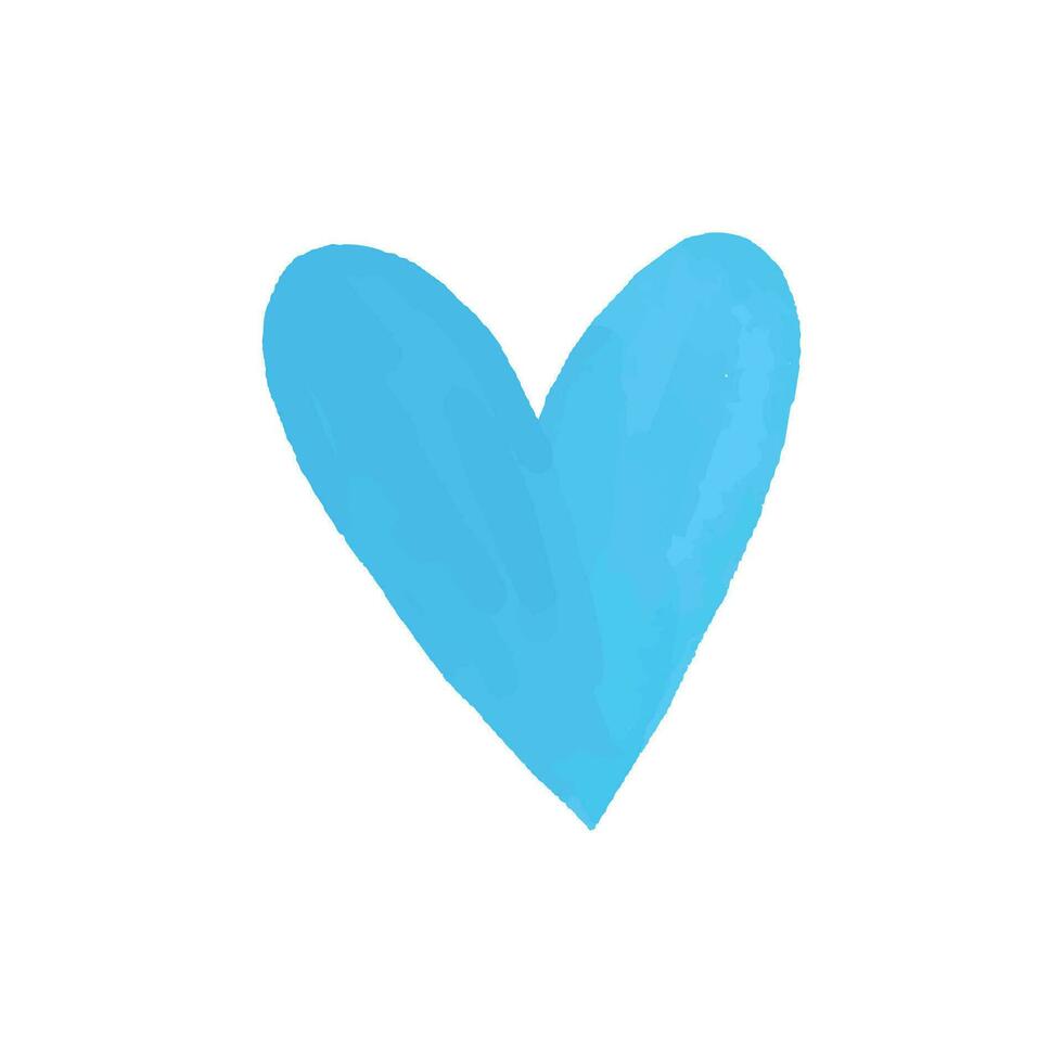 vetor azul mão desenhado aguarela com corações Projeto elementos para namorados dia