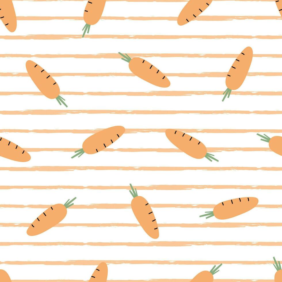 berçário desatado padronizar cenouras em uma listras fundo usar para impressões, papeis de parede, têxteis vetor ilustração