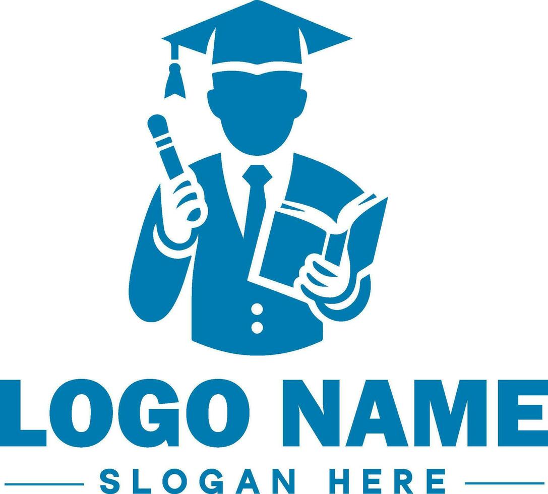 Educação logotipo para escola, faculdade, universidade, instituto e ícone símbolo limpar \ limpo plano moderno minimalista logotipo Projeto editável vetor