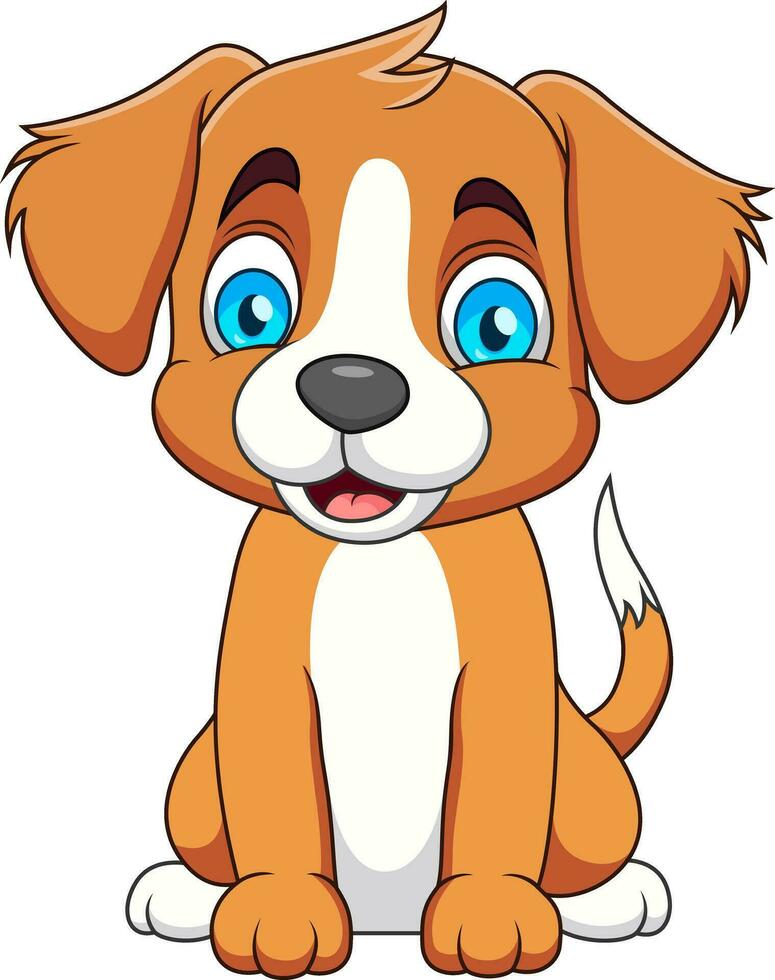 fofa cachorro desenho animado mascote ilustração sentado, vetor ilustração