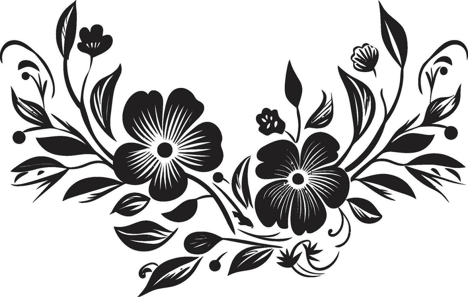 orgânico videiras feito à mão vetor emblema criativo flora mão desenhado Preto ícone Projeto