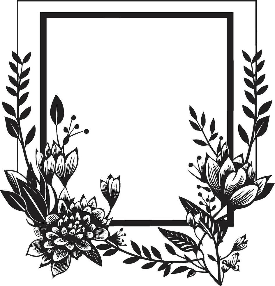 simples feito à mão videiras minimalista Preto emblema Projeto noir botânico turbilhão mão rendido vetor logotipo ícone