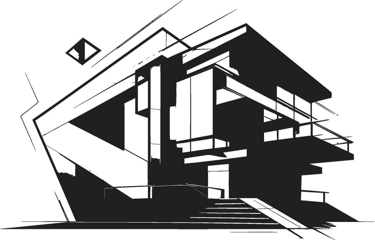 futurista residência ícone casa idéia Projeto dentro vetor moderno habitação marca arquitetura idéia vetor logotipo