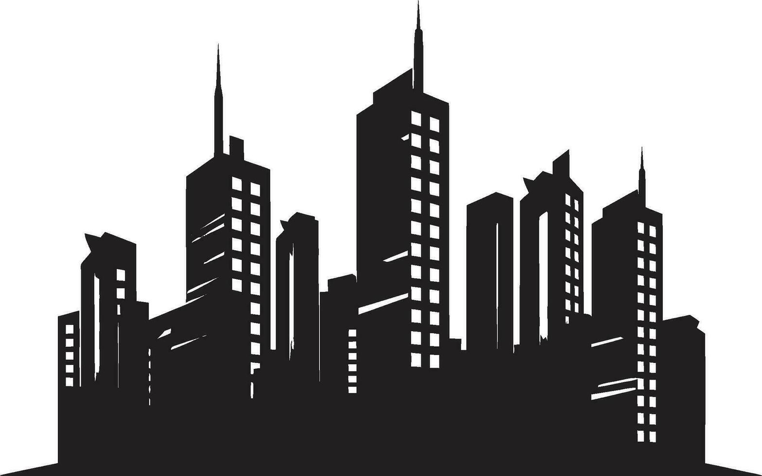linha da cidade arranha-céu silhueta urbano construção dentro vetor ícone urbano arranha-céu projeto vários andares paisagem urbana vetor logotipo