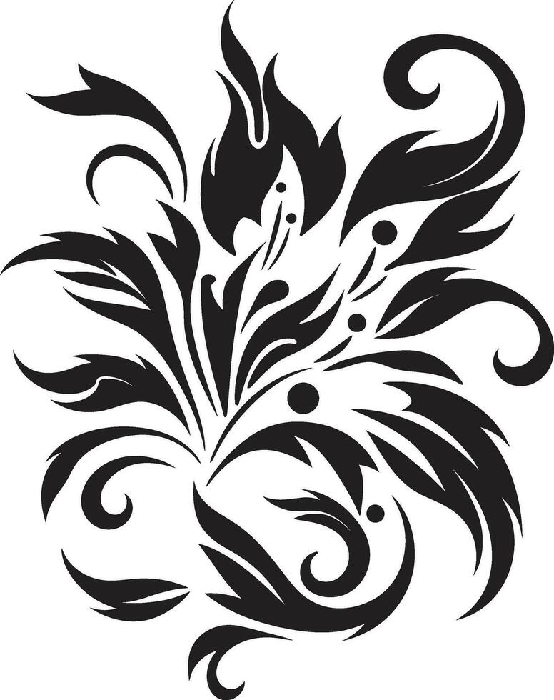 caprichoso noir pétala desenhos convite cartão enfeites grafite botânico arte Preto emblemático vetores